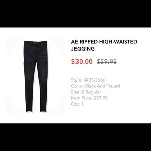 American Eagle high waisted ripped jegging